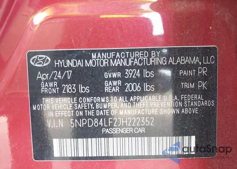 2018 Hyundai Elantra Sel from USA, damaged, VIN 5NPD84LF2JH222352